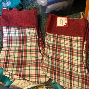 9 Plaid Christmas Stockings NWT